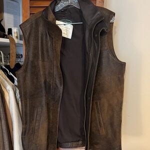 Men's Brown Leather Vest